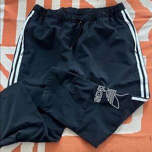 adidas Black Sweatpants with White Stripes